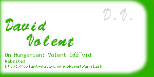 david volent business card